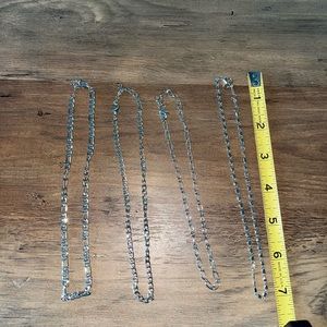 Silver colored short necklace chains